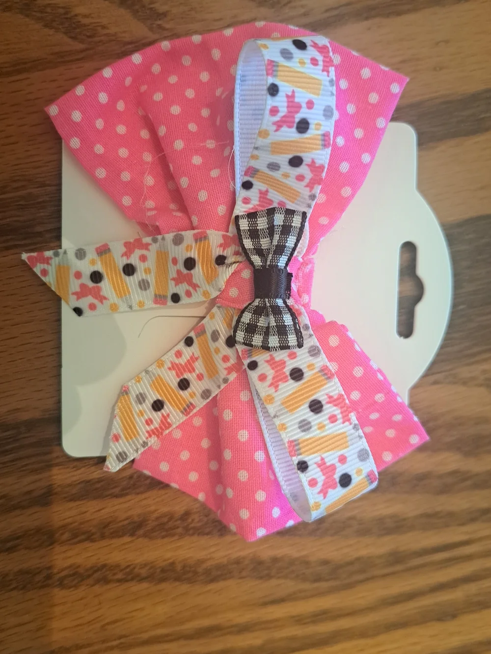 Set Of 5 Assorted Polka Dot Girls Hair Bows / Brandnew / Alligator Clip